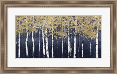 Framed Shimmering Forest Indigo Crop Print