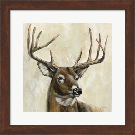 Framed Bronze Deer Print