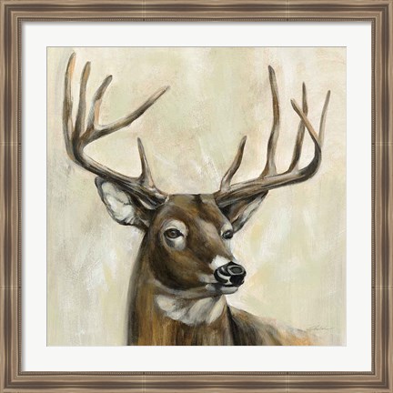 Framed Bronze Deer Print