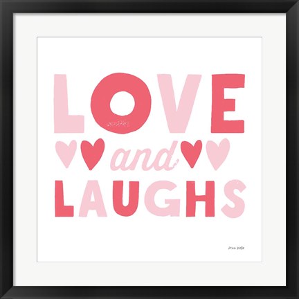 Framed Love and Laughs Pink Print