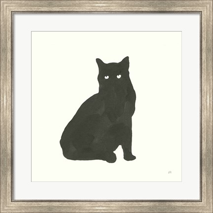 Framed Black Cat V Print