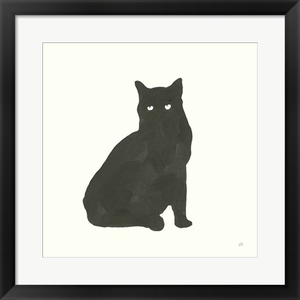 Framed Black Cat V Print