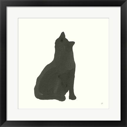 Framed Black Cat I Print