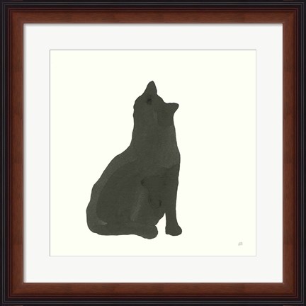 Framed Black Cat I Print