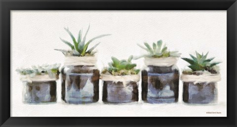 Framed Rustic Plants in a Row Print