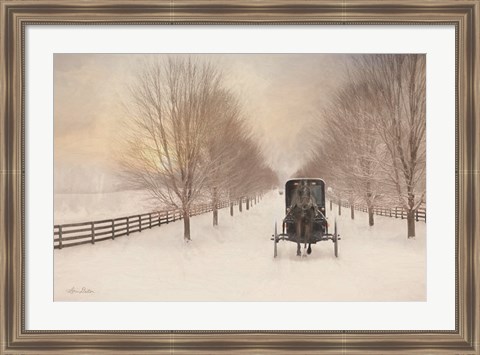 Framed Snowy Amish Lane Print