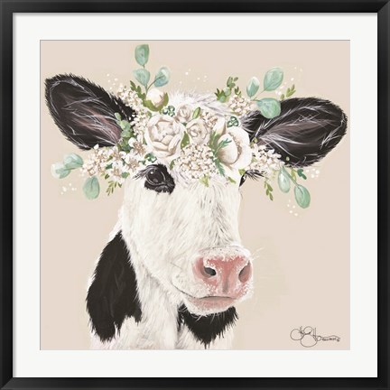 Framed Patience the Cow Print