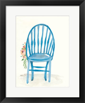 Framed Floral Chair II Print