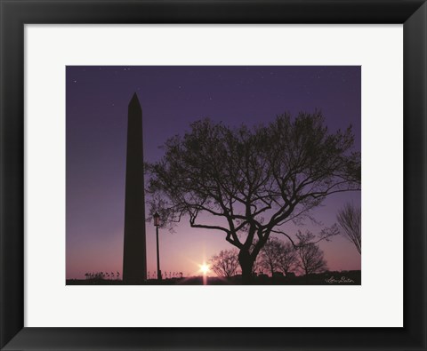 Framed Nightfall at the Washington Monument Print