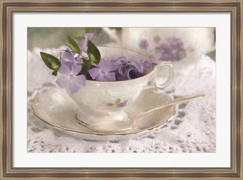 Framed Violet Teacup II Print