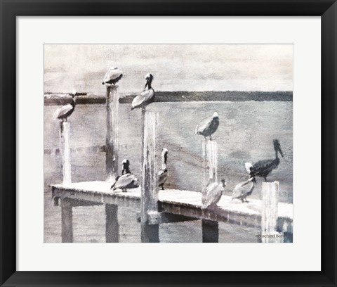 Framed Birds on a Pier Print