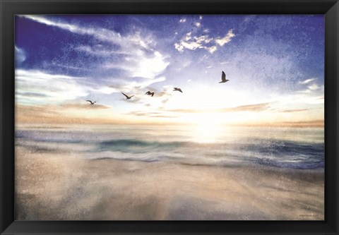 Framed Seascape with Gulls Print