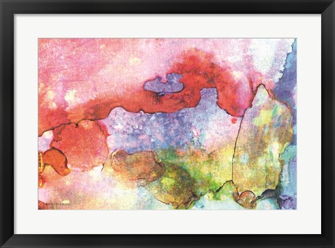 Framed Abstract Ink Wash Print