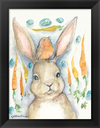 Framed Rabbits and Carrots Oh My Print