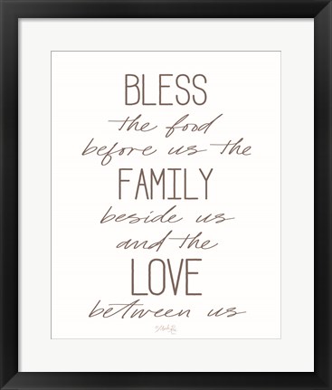 Framed Dinner Blessing Print