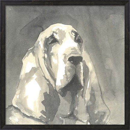 Framed Sepia Modern Dog II Print