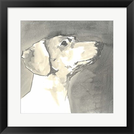 Framed Sepia Modern Dog IV Print