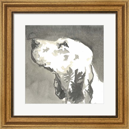 Framed Sepia Modern Dog V Print