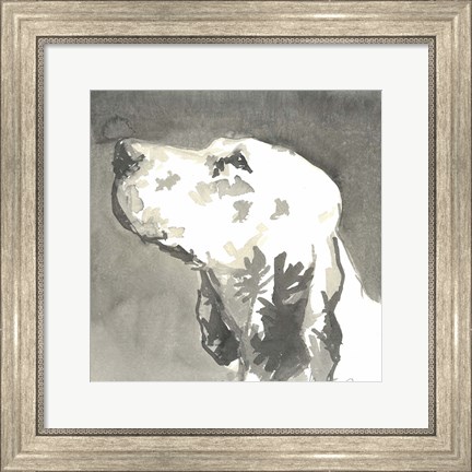 Framed Sepia Modern Dog V Print