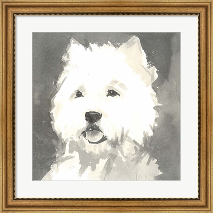Framed Sepia Modern Dog X Print