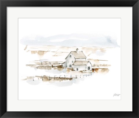 Framed Neutral Farmhouse II Print