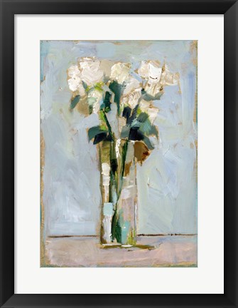 Framed White Floral Arrangement II Print