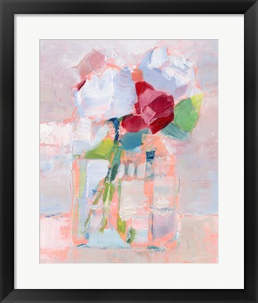 Framed Abstract Flowers in Vase I Print