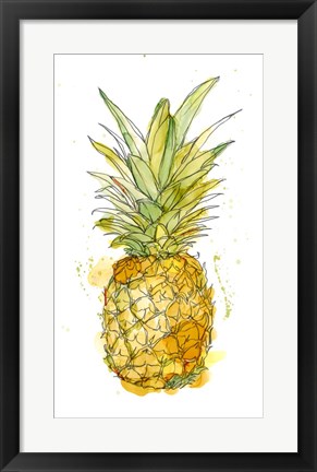 Framed Pineapple Splash I Print