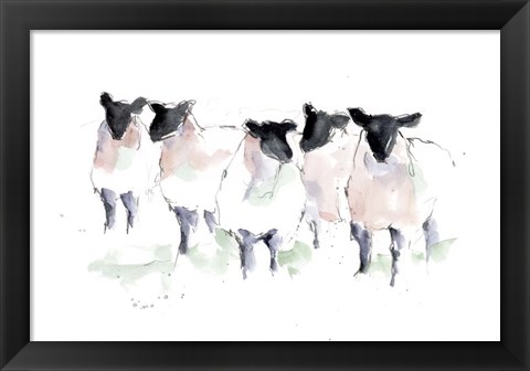 Framed Minimalist Watercolor Sheep I Print