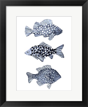 Framed Blue Fish I Print