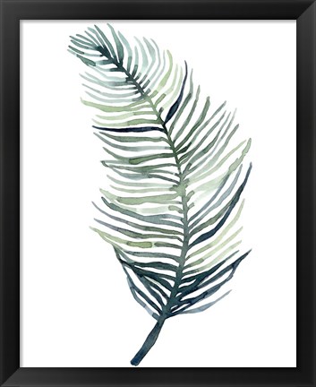 Framed Watercolor Palm Leaves II Print