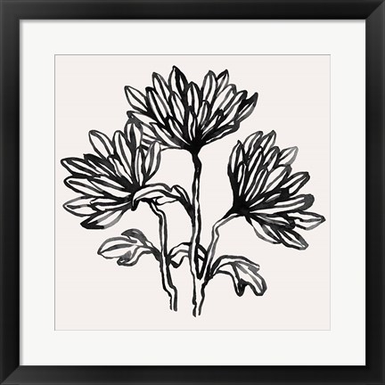 Framed Gestural Blooms I Print