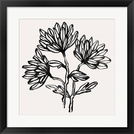 Framed Gestural Blooms II Print