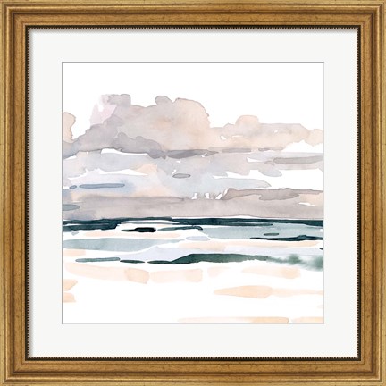 Framed Soft Coastal Abstract I Print