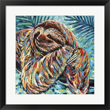 Framed Painted Sloth II Print