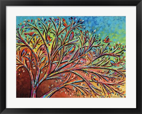 Framed Sunrise Treetop Birds II Print