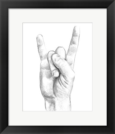 Framed Hand Signs IV Print