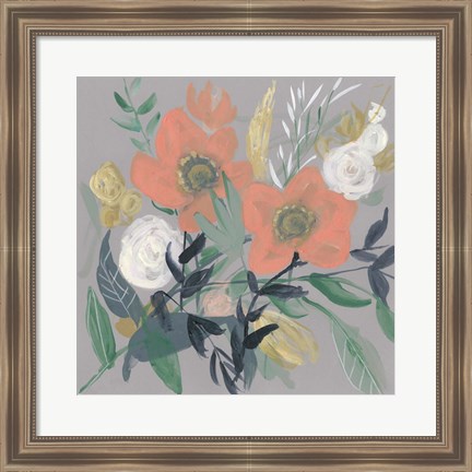 Framed Anemone Jumble I Print