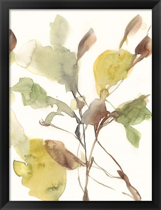 Framed Ebbing Leaves II Print