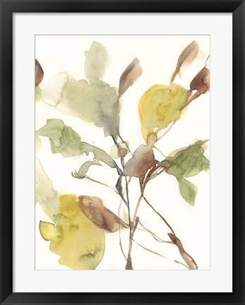 Framed Ebbing Leaves II Print