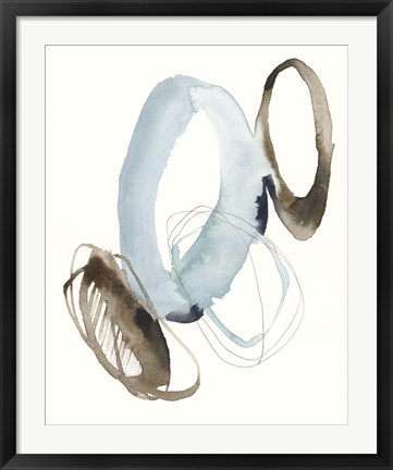 Framed Blue &amp; Umber Rounds II Print