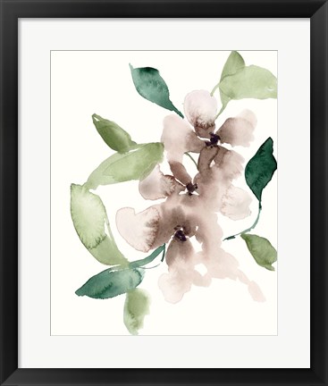 Framed Mauve Flowers I Print