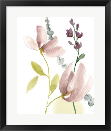 Framed Pastel Flower Composition II Print