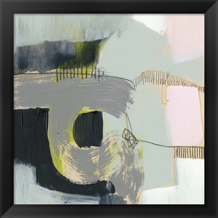 Framed Pastel Strokes I Print