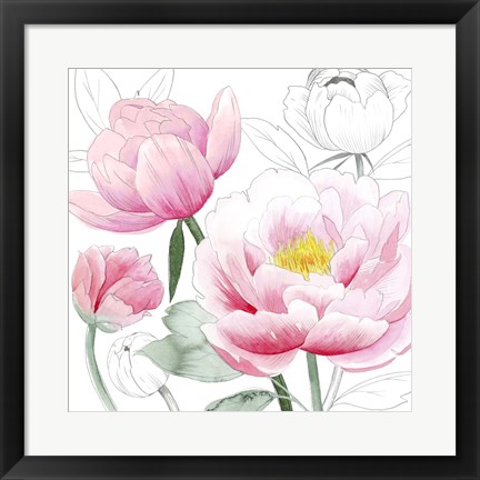 Framed May Peonies I Print