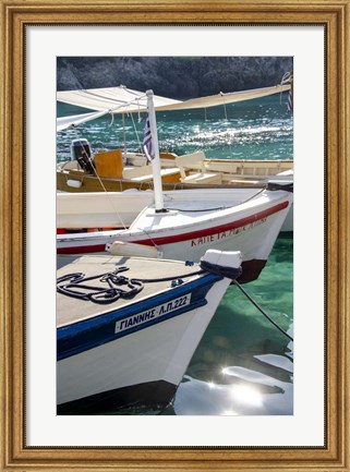 Framed Workboats of Corfu, Greece I Print