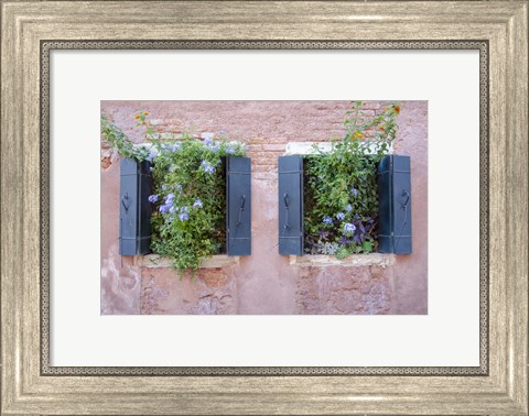 Framed Italian Window Flowers II Print