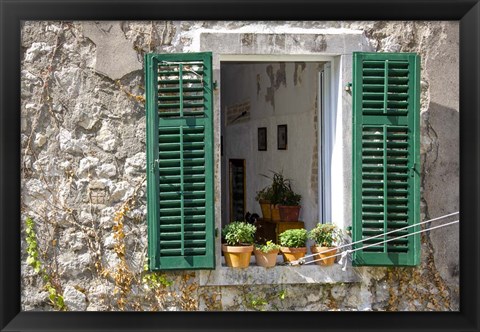 Framed Window View - Kotor, Montenegro Print