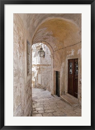 Framed Quiet Passageway - Kotor, Montenegro Print