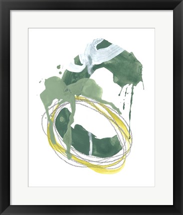 Framed Green Discus I Print